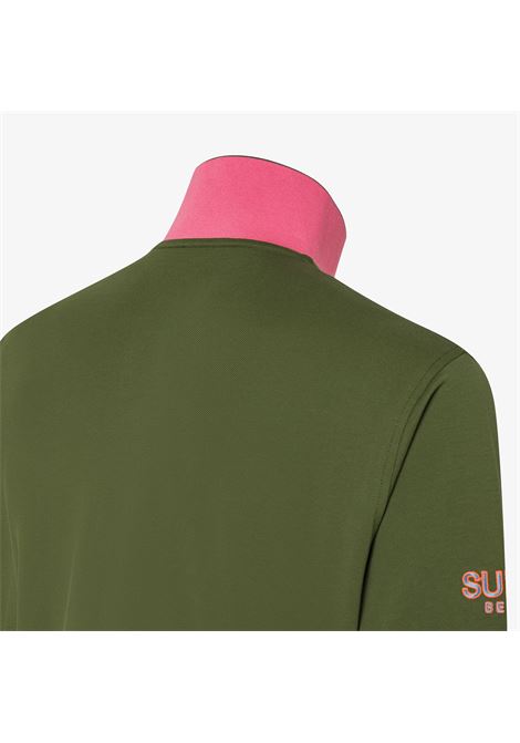 Polo con sottocollo a contrasto in piquet di cotone VERDE AX SUN68 | A36150141 37